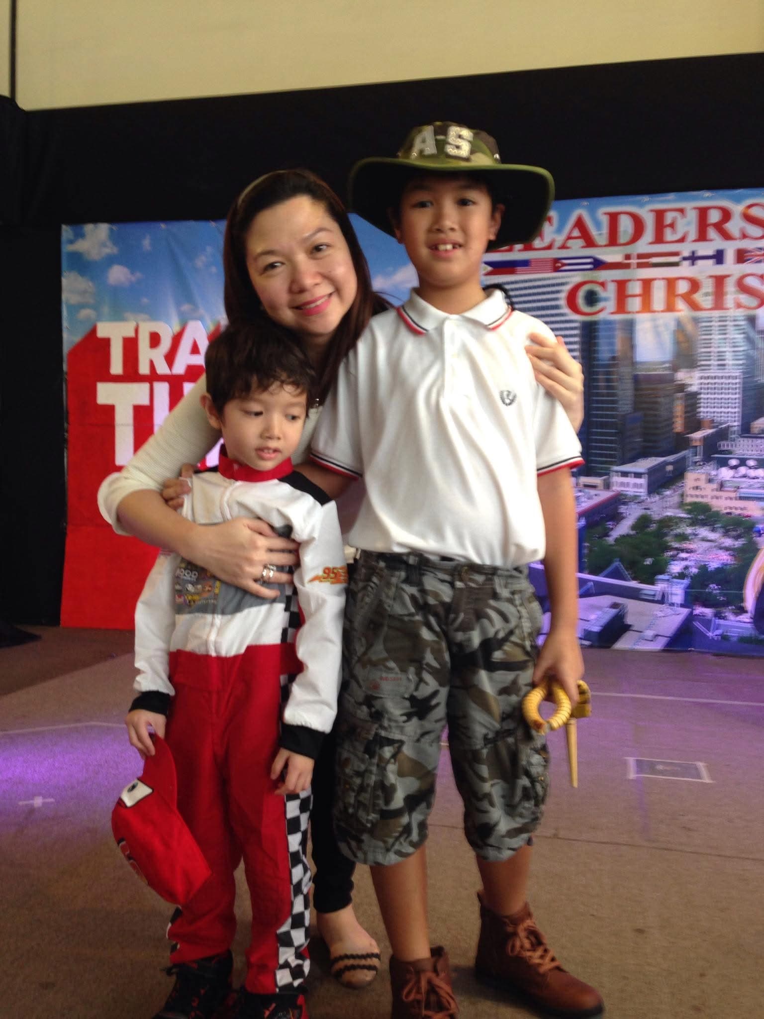 The Santos family together at an LICSM school event.